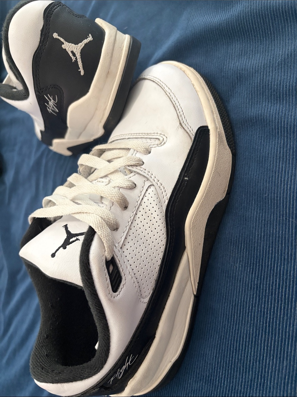 Jordan 6.5Y White and Black Retro Athletic Shoes